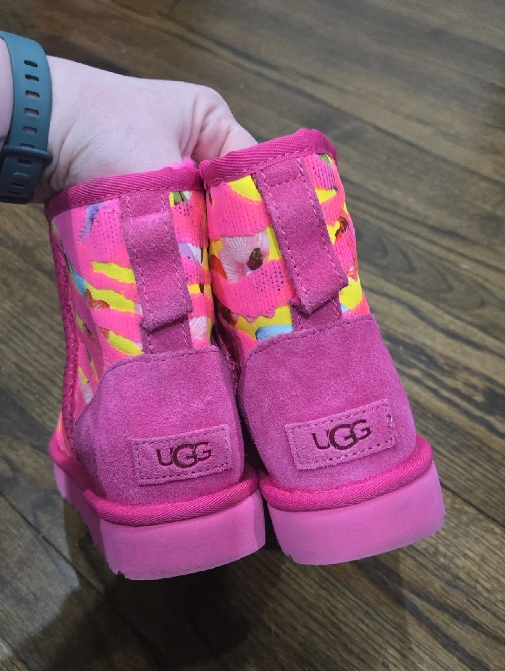 UGG Classic Mini Tiger Flower Sequins Ankle Boots Women's Size 7 Multicolor New